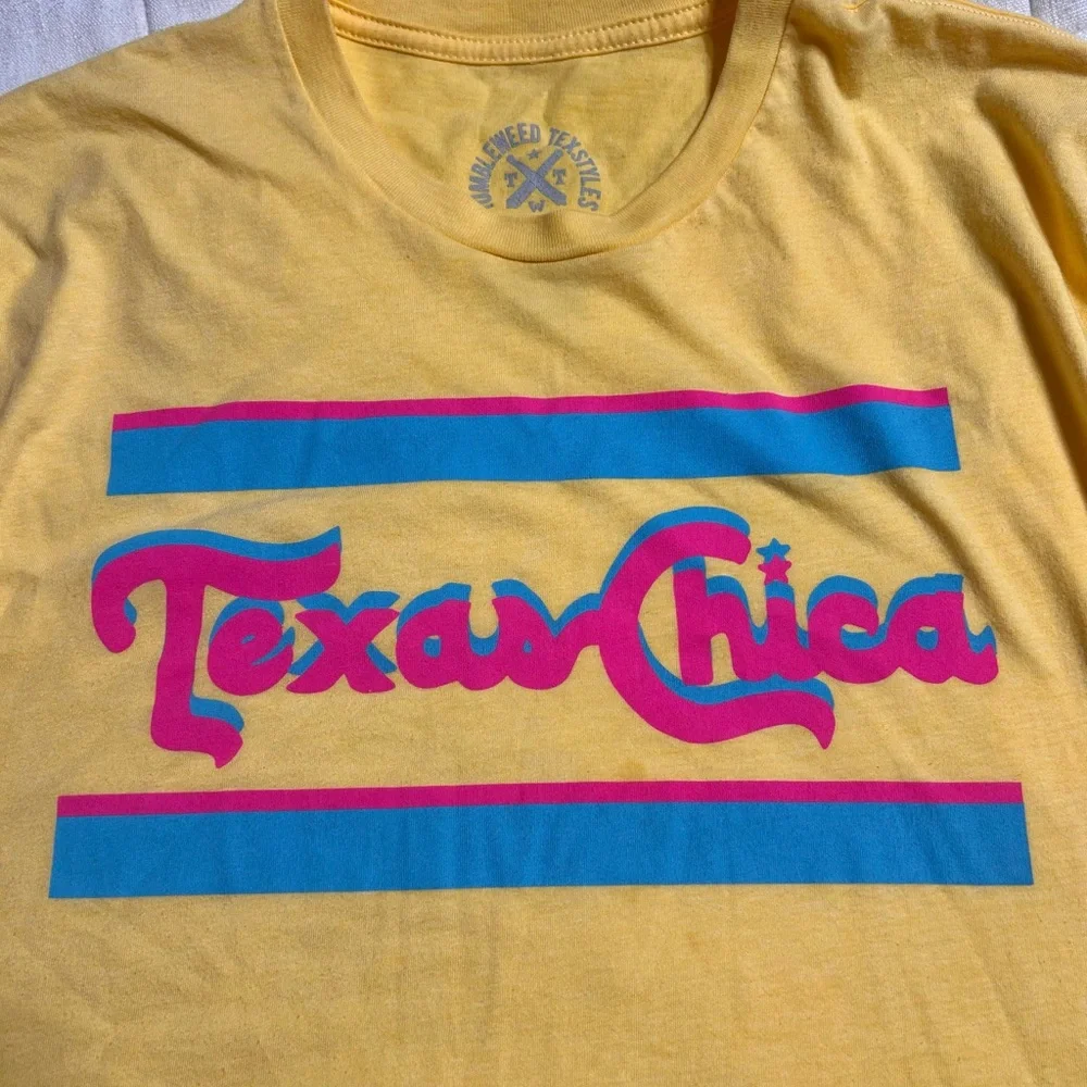 Tumbleweed Texastyles Texas Chica Yellow T-Shirt - Picture 1 of 5